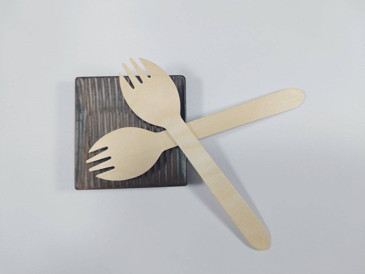 Disposable Wooden Sporks Wholesale | JIALI Eco-friendly 3 Prong Fork and Spoon | Wood Mini Spork