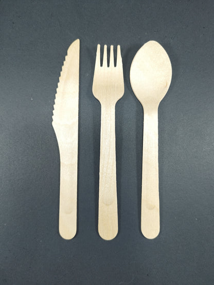 Compostable Disposable Wooden Cutlery Set Wholesale | Disposable Wooden Knife, Fork and Spoon Set Wholesale | Biodegradable Disposable Cutlery Set | Disposable Eco-friendly Cutlery Manufacturer 