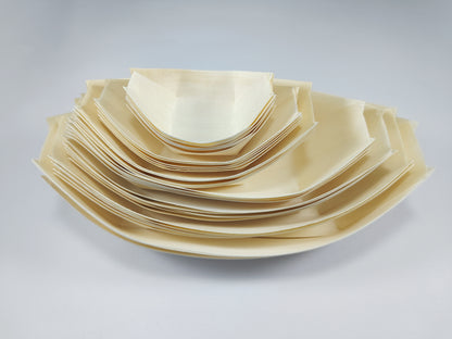 Wholesale Disposable Wooden Boats | Wholesale Disposable Wooden Sushi Boats | Natural Poplar Disposable Food Boats | Environmentally friendly, biodegradable and compostable disposable boat-shaped tableware | Wholesale Disposable Japanese Food Containers 