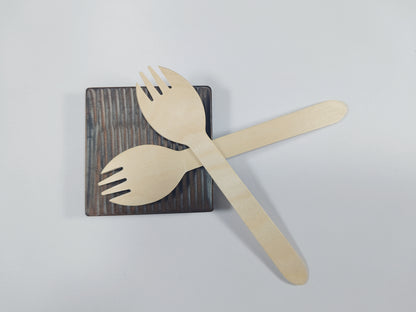 Disposable Wooden Sporks Wholesale | JIALI Eco-friendly 3 Prong Fork and Spoon | Wood Mini Spork 