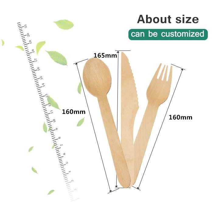 Compostable Disposable Wooden Cutlery Set Wholesale | Disposable Wooden Knife, Fork and Spoon Set Wholesale | Biodegradable Disposable Cutlery Set | Disposable Eco-friendly Cutlery Manufacturer 