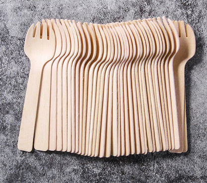 Disposable Wooden Sporks Wholesale | JIALI Eco-friendly 3 Prong Fork and Spoon | Wood Mini Spork 