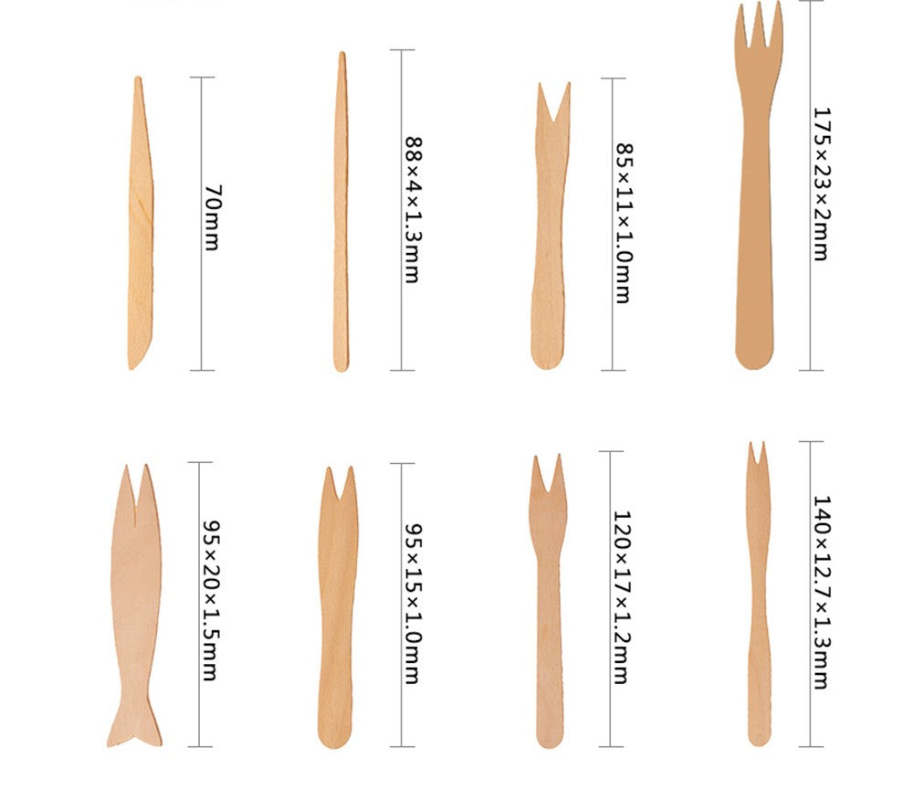 85mm environmentally friendly and biodegradable wholesale wooden disposable food fork snack fork | disposable fruit fork | disposable french fry fork | disposable fast food fork wholesale 