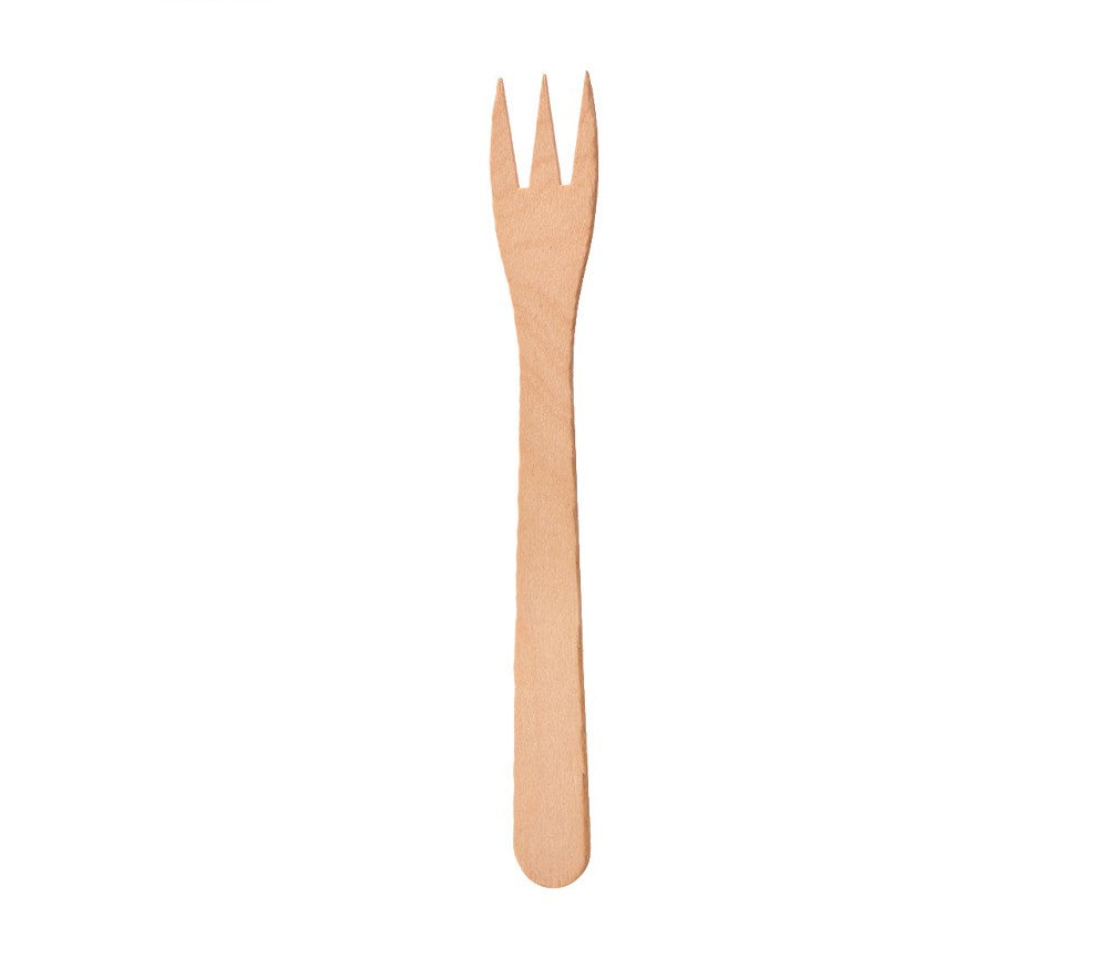 85mm environmentally friendly and biodegradable wholesale wooden disposable food fork snack fork | disposable fruit fork | disposable french fry fork | disposable fast food fork wholesale 