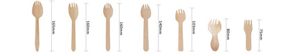 Disposable Wooden Sporks Wholesale | JIALI Eco-friendly 3 Prong Fork and Spoon | Wood Mini Spork 
