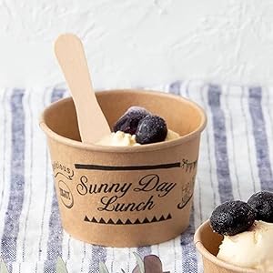 75mm Disposable Wooden Ice Cream Scoop Wholesale | Eco-friendly Biodegradable Compostable Small Wooden Spoon | Individually Paper Wrapped Ice Cream Scoop | Custom Ice Cream Wooden Spoon 